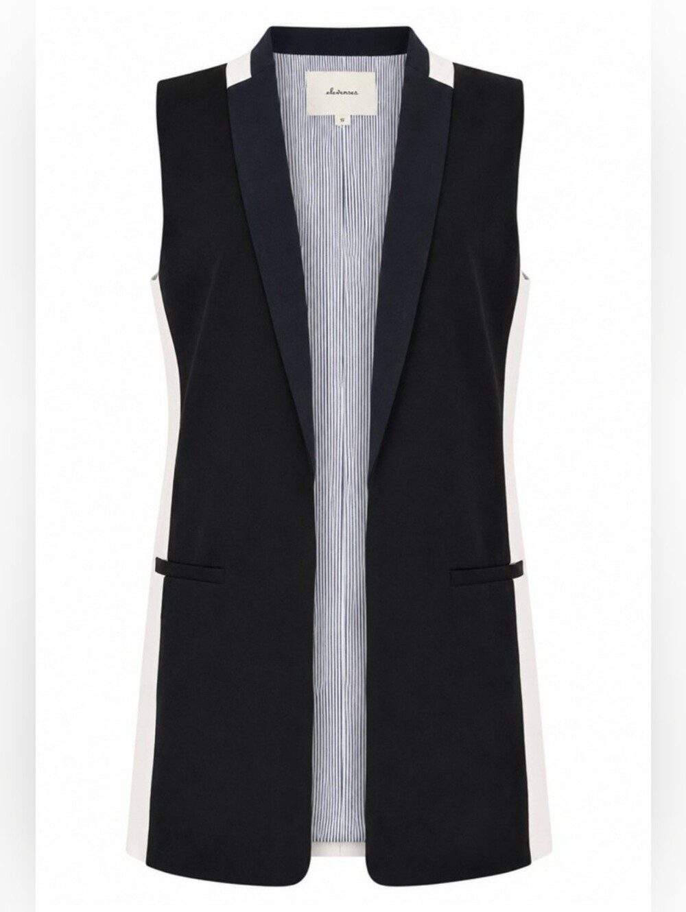 NWT Anthropologie Elevenses Deba Colorblock Tuxedo Vest (Archived Style)